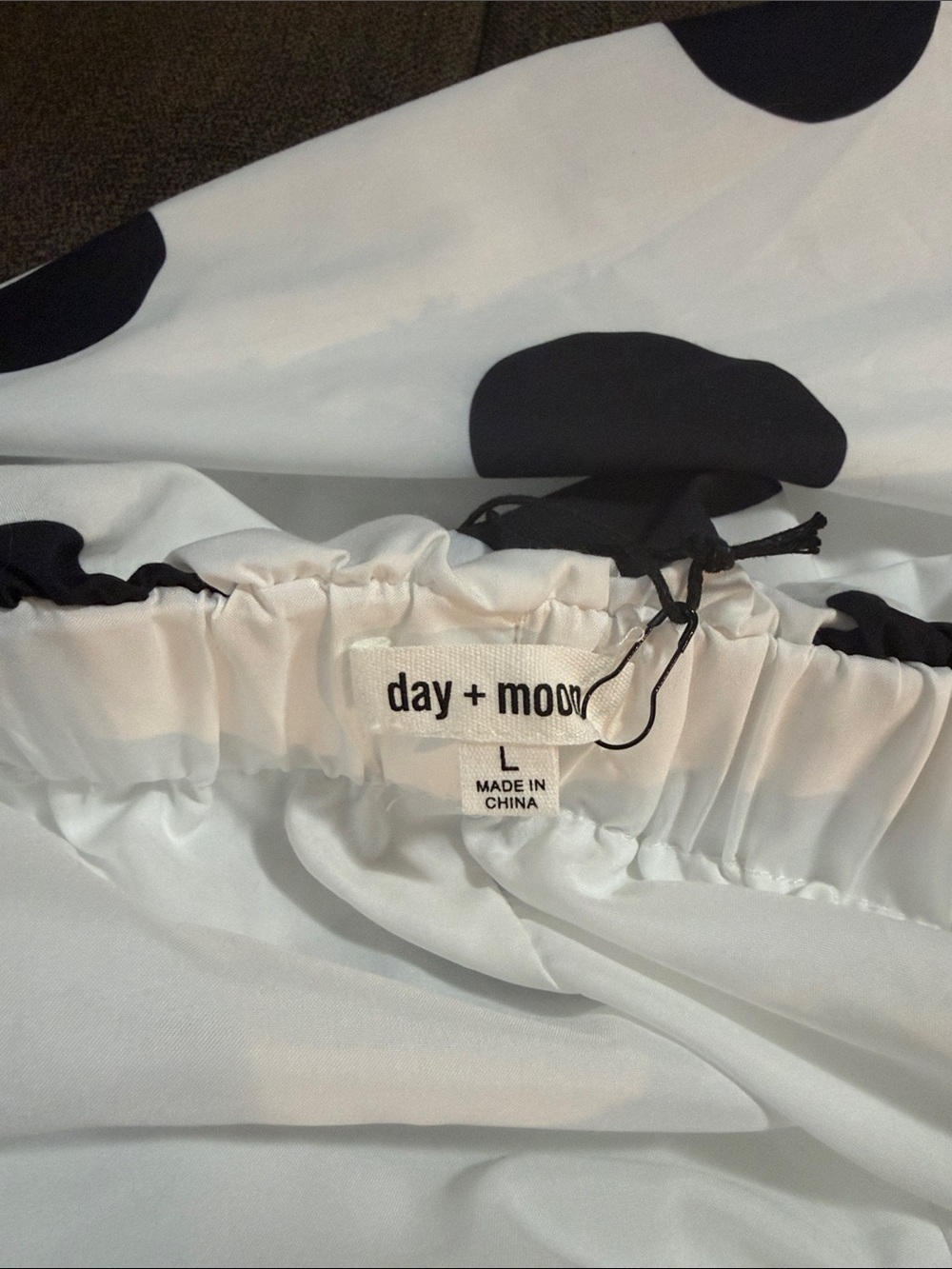 Polka Dot White and Black Elastic Dress - Picture 2 of 2